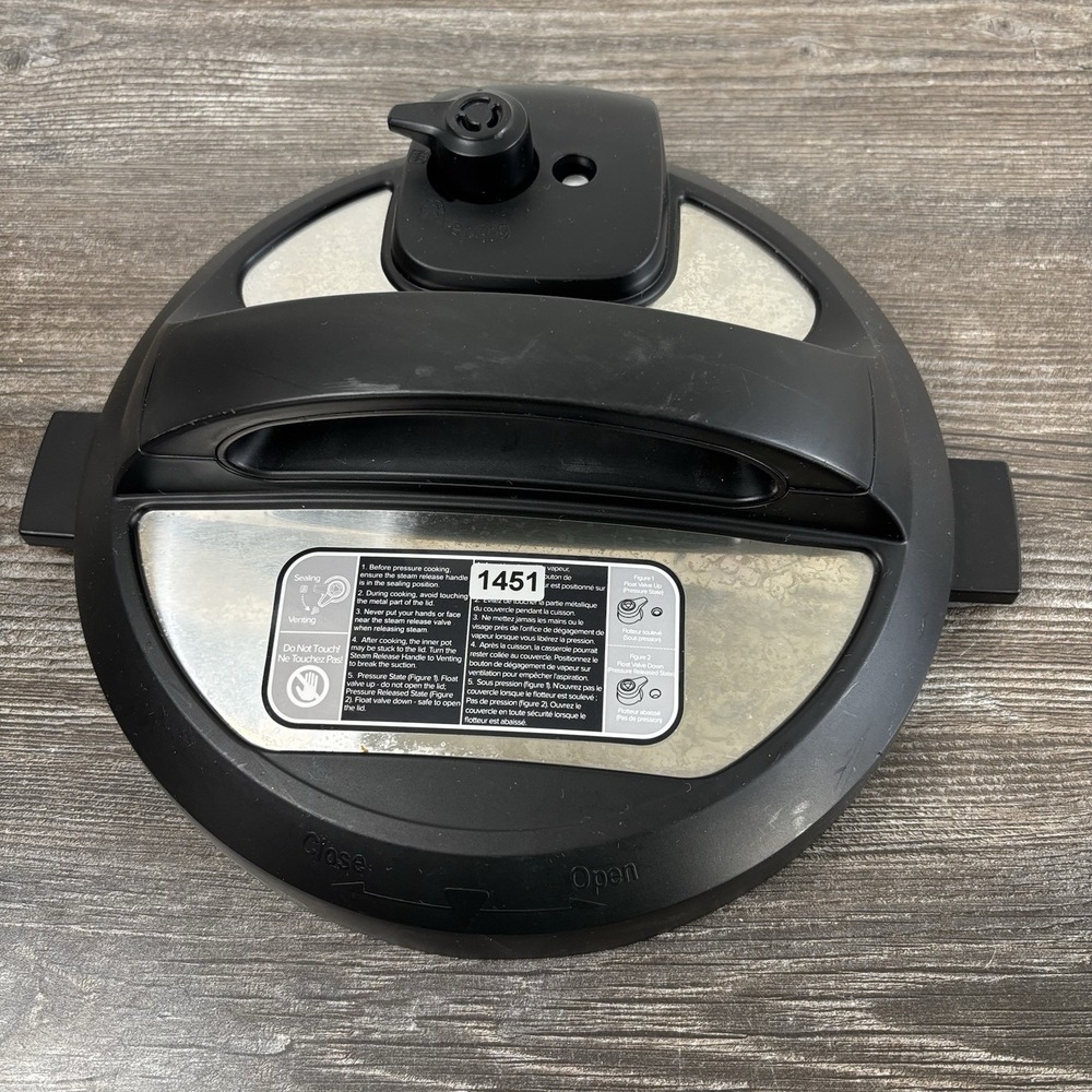 Instant Pot IP-DUO60 V3 6 qt Pressure Cooker Replacement Part Lid With Gasket